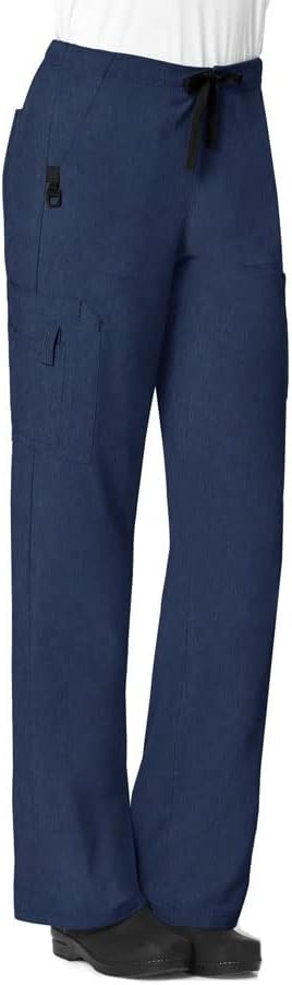 image:imageCrossFlex Womens Boot Cut Cargo Scrub PantNavy Heather