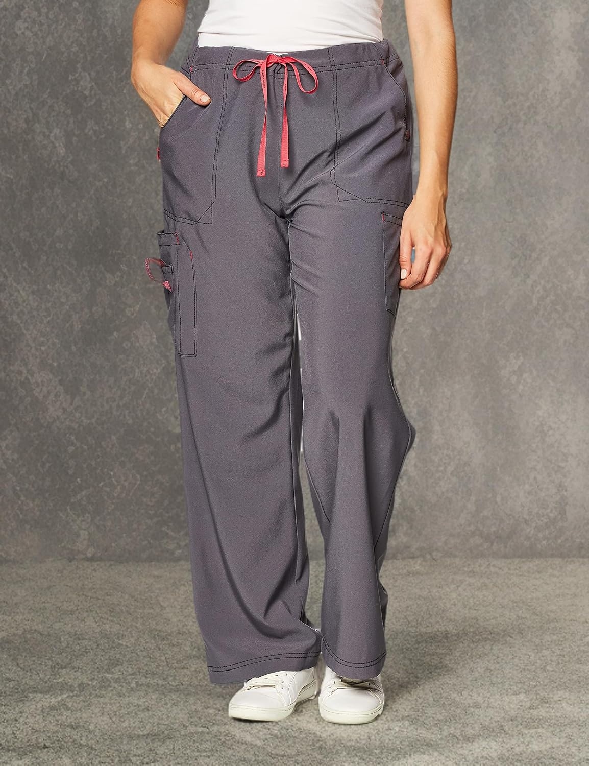 image:imageCrossFlex Womens Boot Cut Cargo Scrub PantPewter