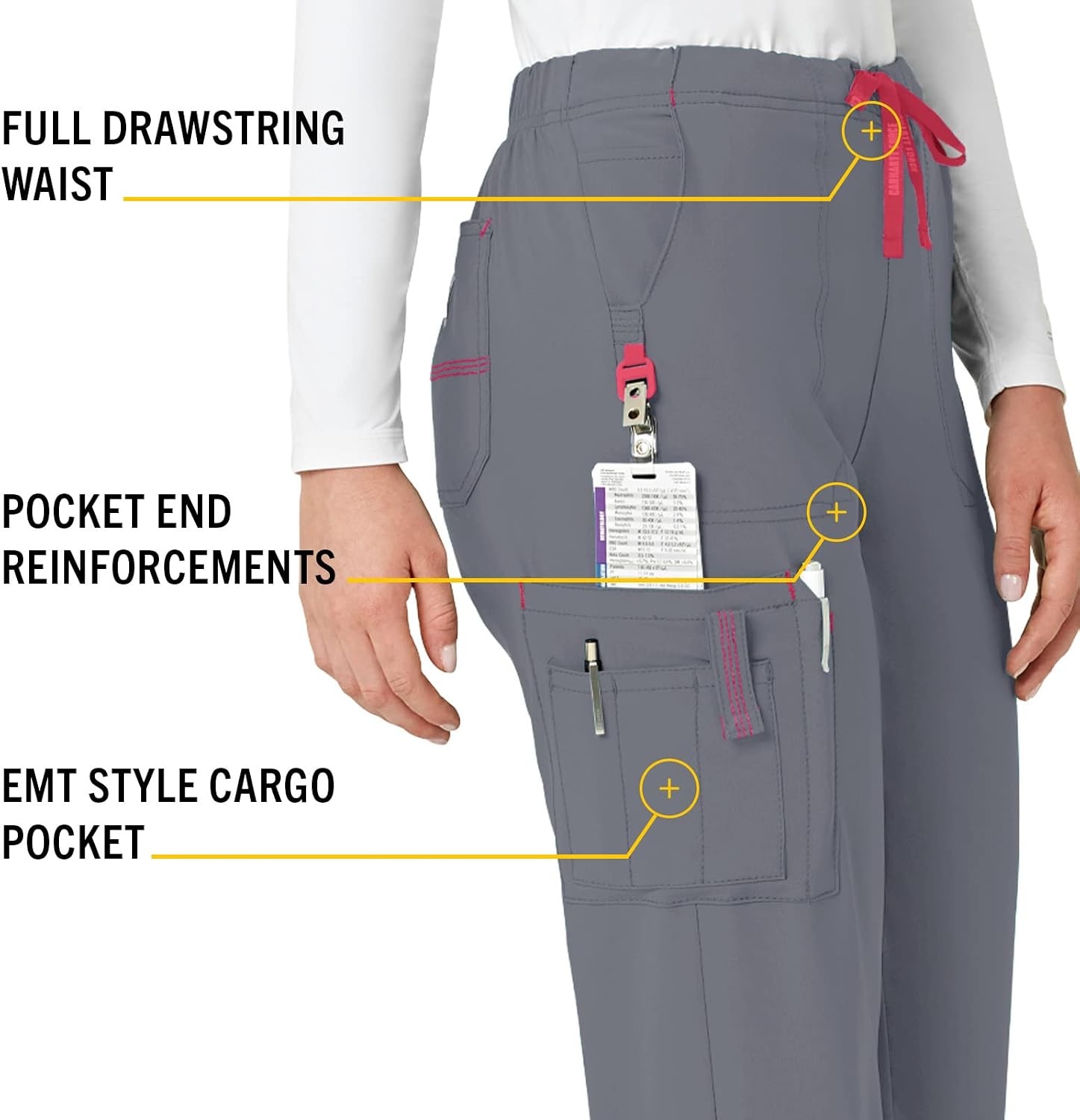 image:imageCrossFlex Womens Boot Cut Cargo Scrub PantPewter