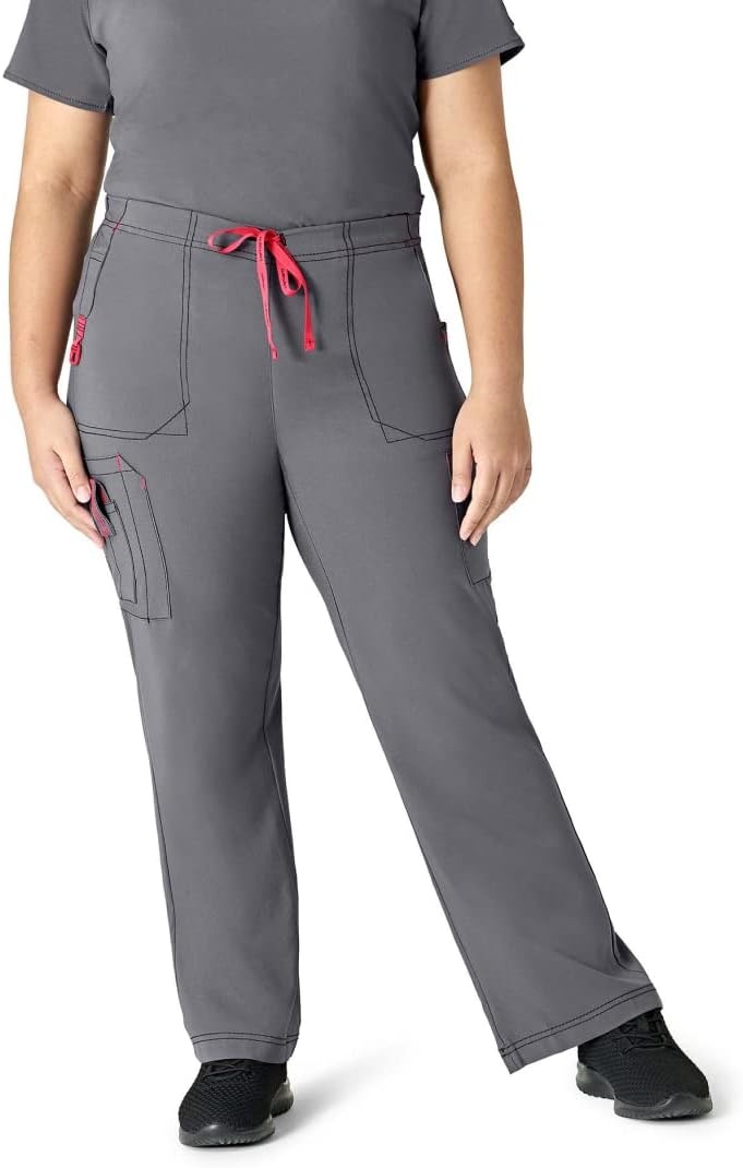 image:imageCrossFlex Womens Boot Cut Cargo Scrub PantPewter