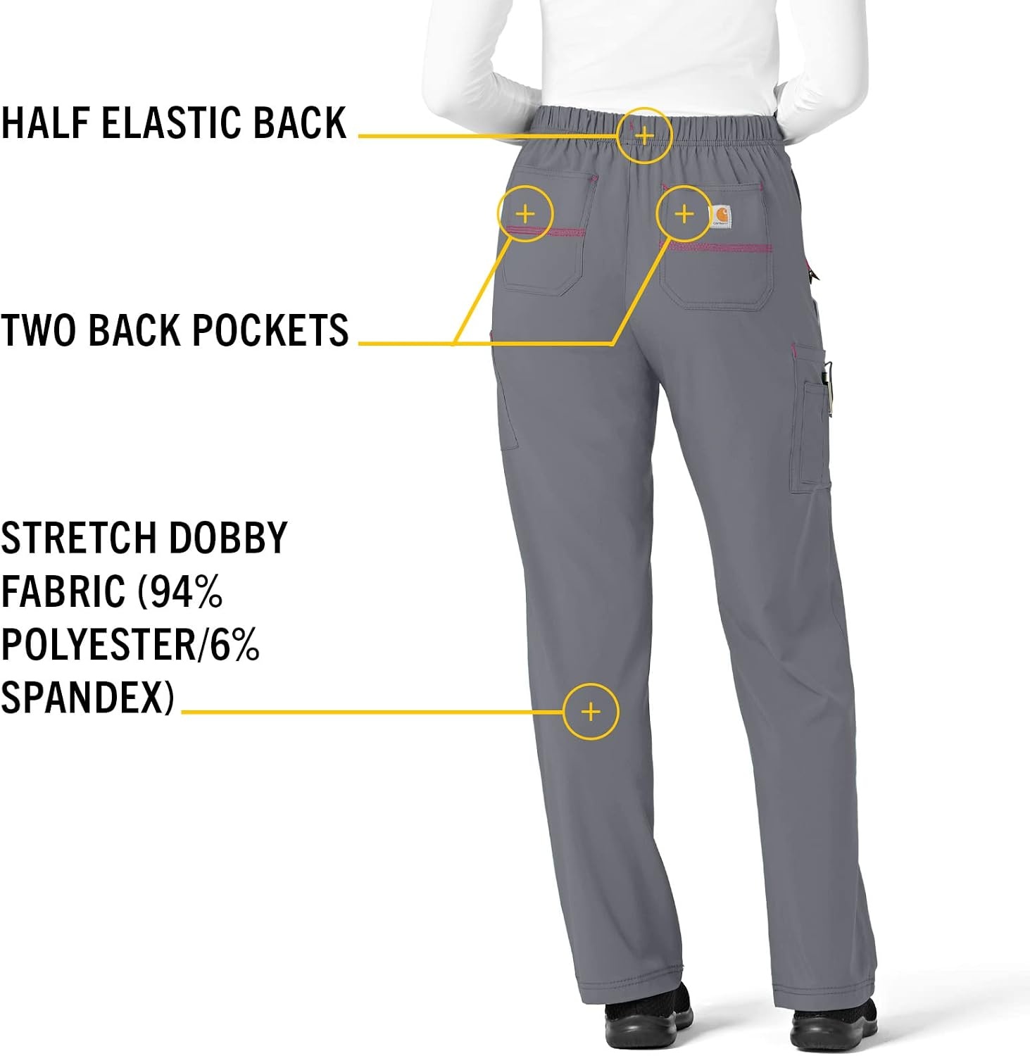 image:imageCrossFlex Womens Boot Cut Cargo Scrub PantPewter