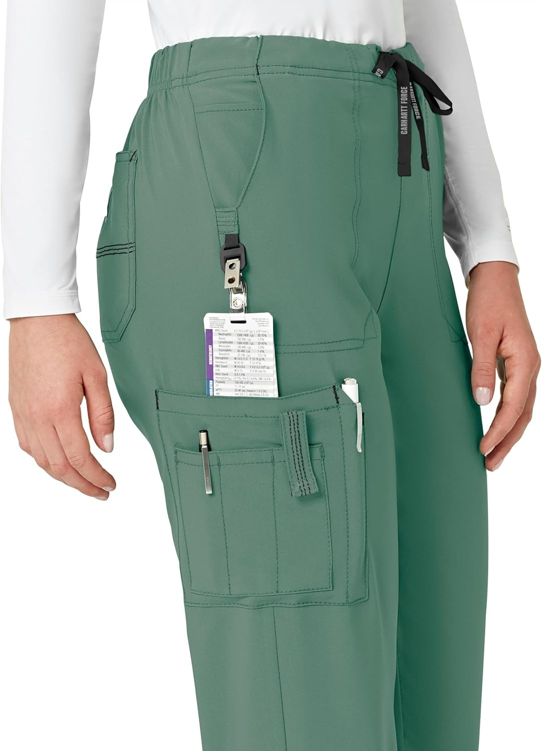 image:imageCrossFlex Womens Boot Cut Cargo Scrub PantSea Pine