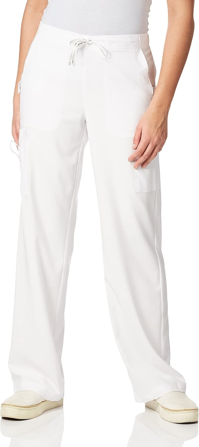 image:imageCrossFlex Womens Boot Cut Cargo Scrub PantWhite