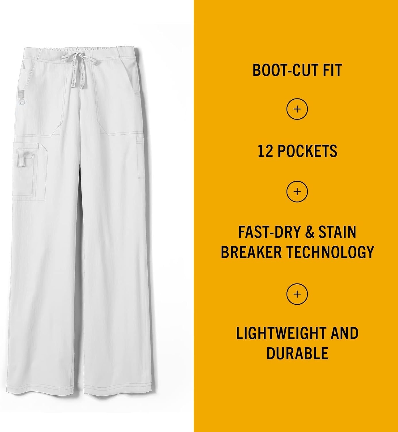image:imageCrossFlex Womens Boot Cut Cargo Scrub PantWhite