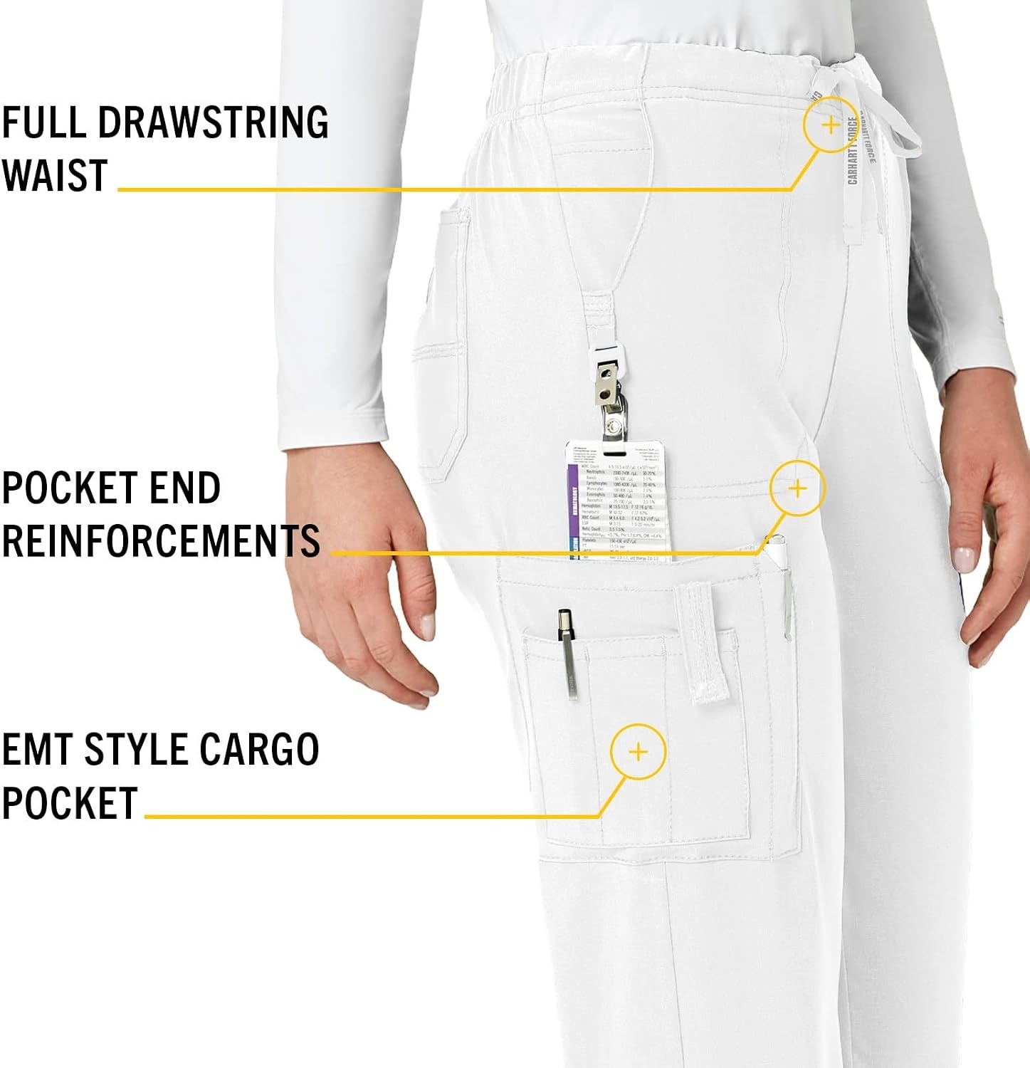 image:imageCrossFlex Womens Boot Cut Cargo Scrub PantWhite