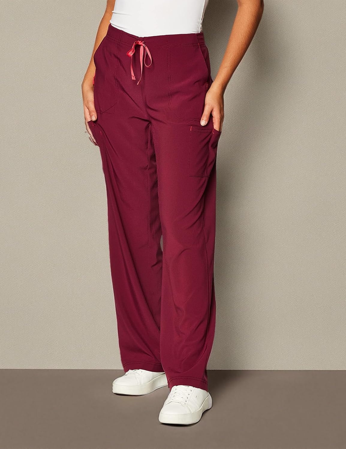 image:imageCrossFlex Womens Boot Cut Cargo Scrub PantWine