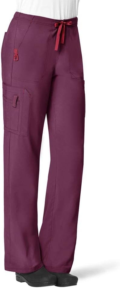image:imageCrossFlex Womens Boot Cut Cargo Scrub PantWine