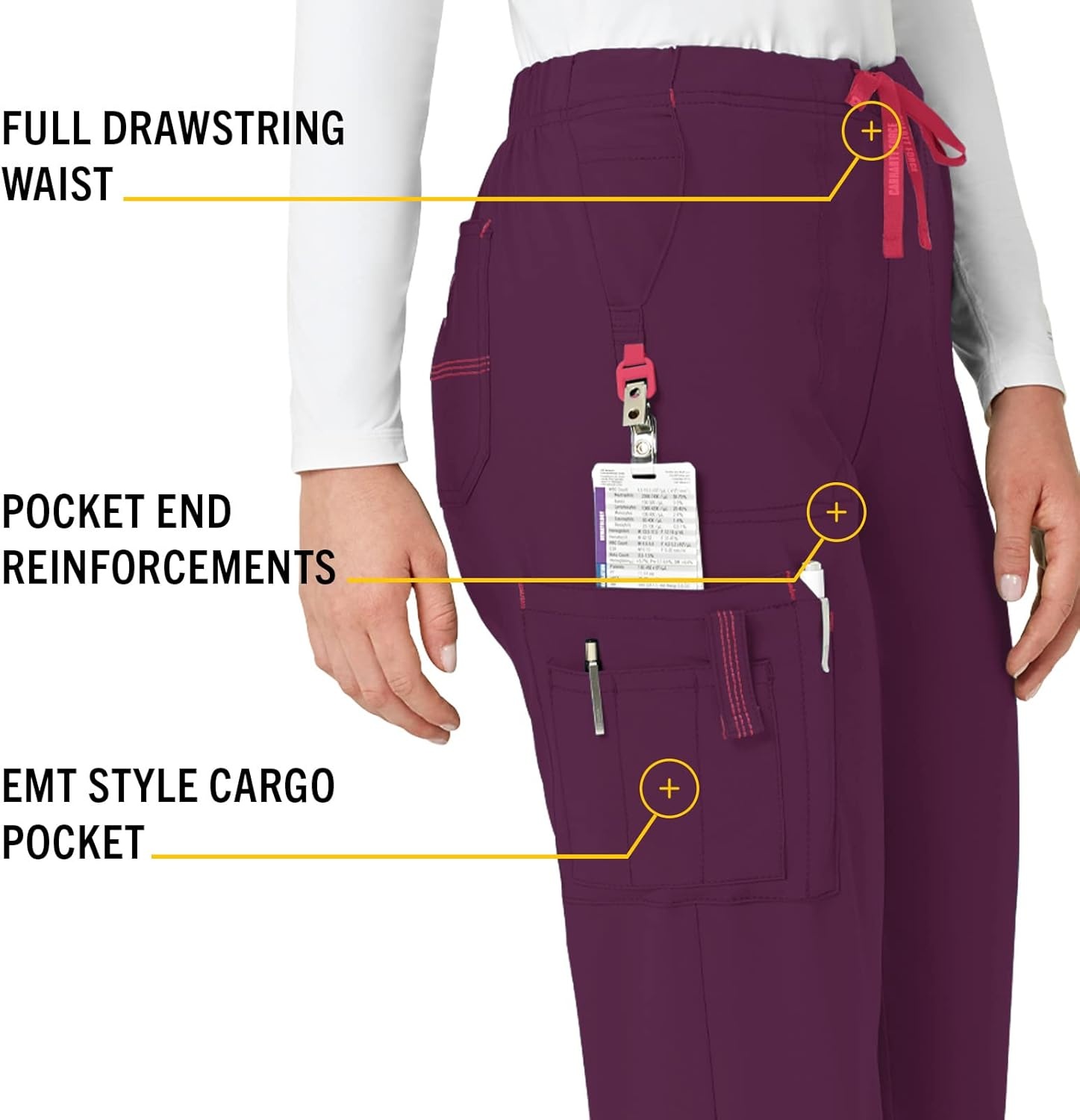 image:imageCrossFlex Womens Boot Cut Cargo Scrub PantWine