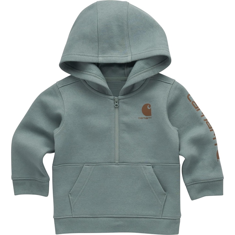image:imageCarhartt Baby amp Toddler Boys HalfZip Hooded Pullover Sweatshirt Patina 3 Months