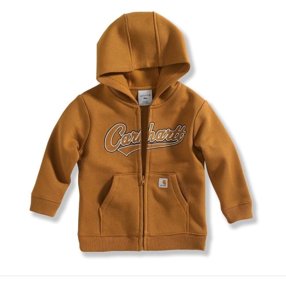image:imageCarhartt Boys Hooded Half Zip SweatshirtCarhartt Brown