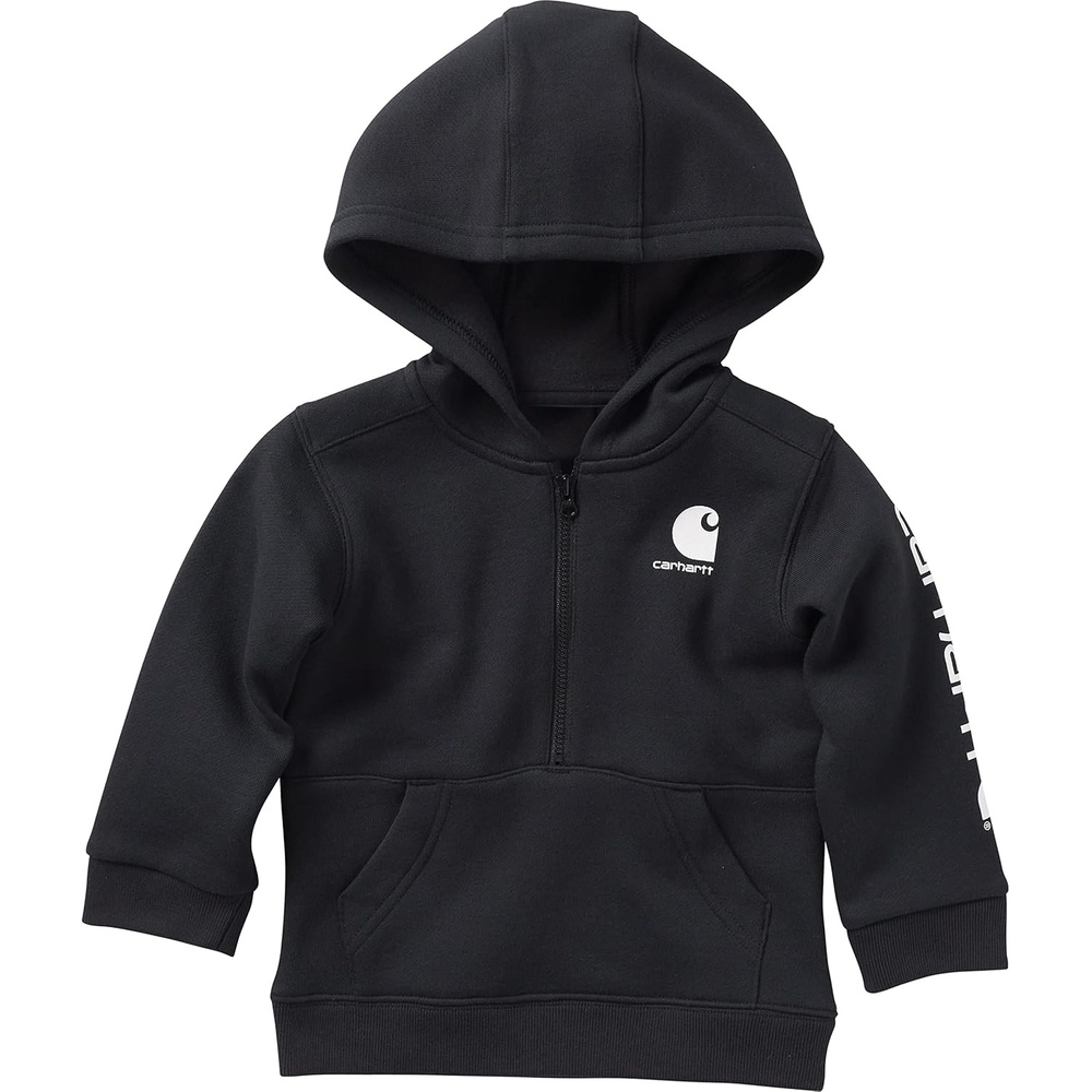 image:imageCarhartt Boys Hooded Half Zip SweatshirtCaviar Black