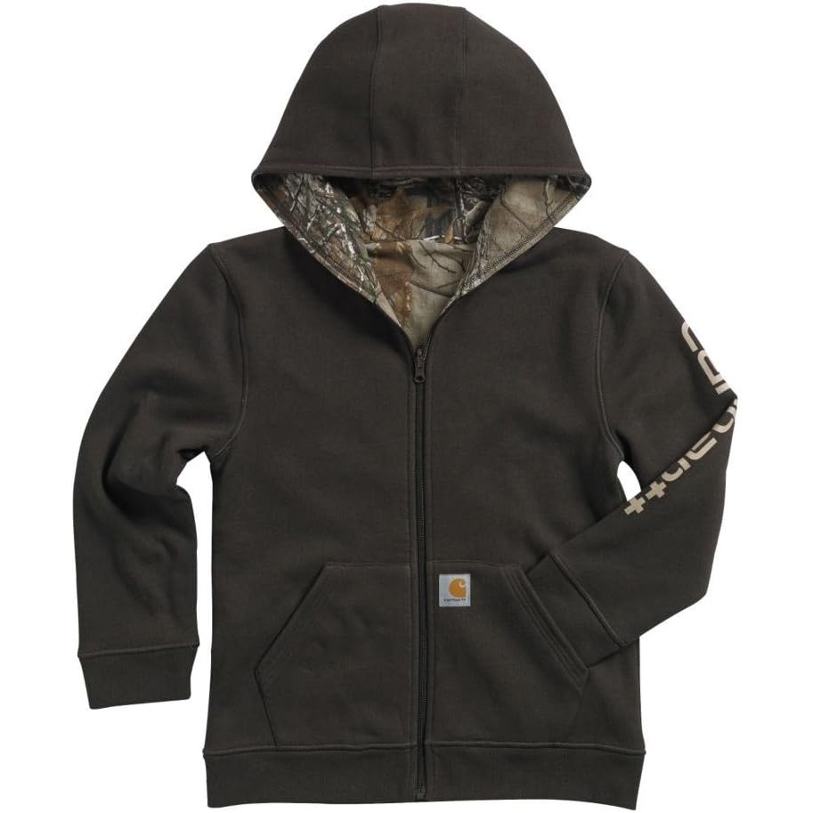 image:imageCarhartt Boys Hooded Half Zip SweatshirtMustang Brown