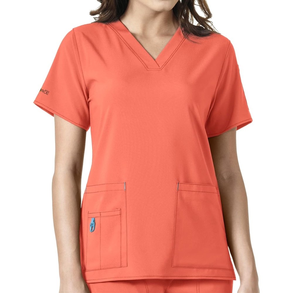 image:imageCarhartt CrossFlex Scrubs for Women VNeck Scrub TopsCoral