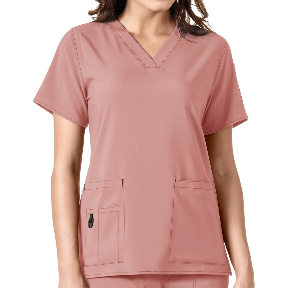 image:imageCarhartt CrossFlex Scrubs for Women VNeck Scrub TopsMauve