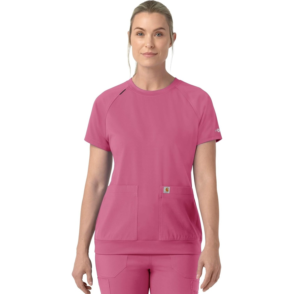 image:imageCarhartt Force CrossFlex Knit Womens Crew Neck Scrub TopElectric Fuschia