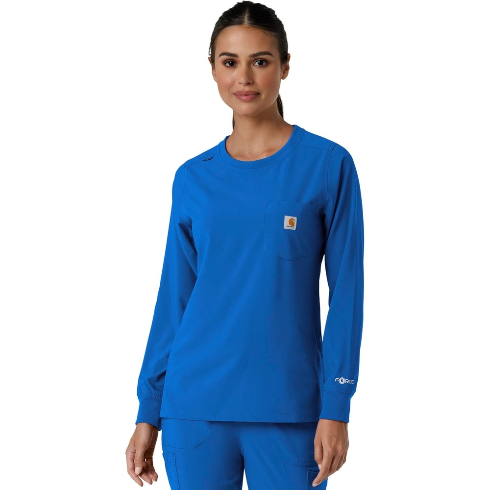 image:imageCarhartt Force CrossFlex Womens Crew Neck Long Sleeve Scrub TopRoyal