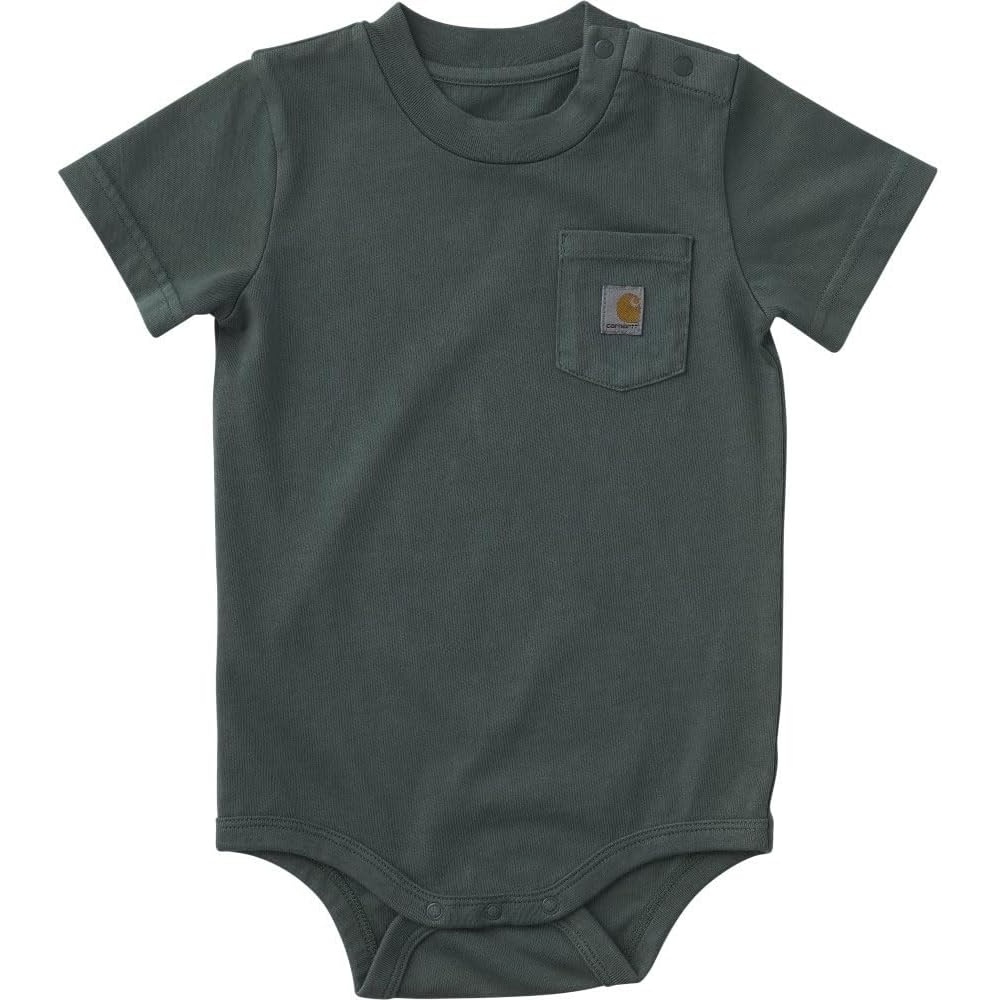 image:imageCarhartt Kids CA5021 ShortSleeve Garment Dyed Pocket Bodysuit UnisexLaurel Wreath Wash