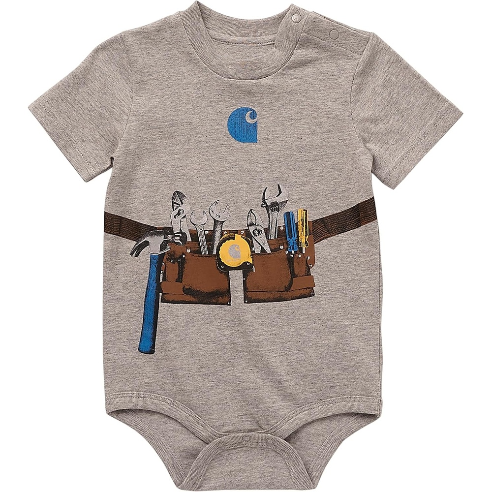 image:imageCarhartt Kids CA6500 ShortSleeve Toolbelt Bodysuit  BoysGrey