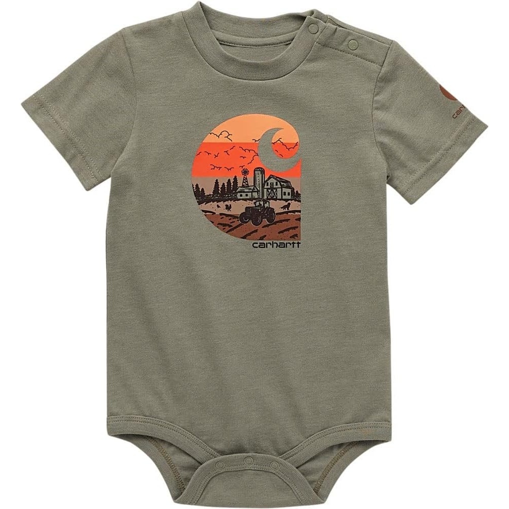 image:imageCarhartt Kids CA6500 ShortSleeve Toolbelt Bodysuit  BoysJade Heather