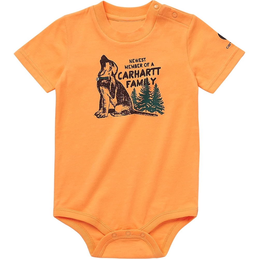 image:imageCarhartt Kids CA6500 ShortSleeve Toolbelt Bodysuit BoysMock Orange Dog