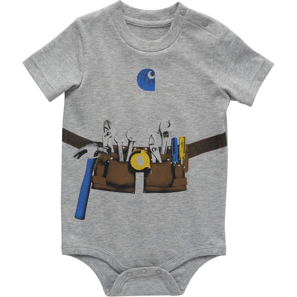 image:imageCarhartt Kids CA6500 ShortSleeve Toolbelt Bodysuit BoysTool Belt Grey Heather