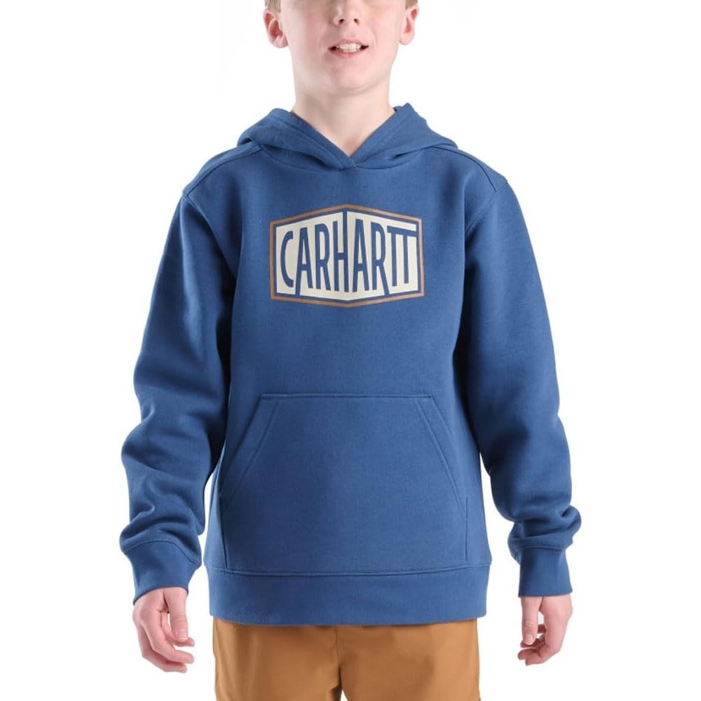 image:imageCarhartt Kids CA6775 Long Sleeve Graphic Sweatshirt BoysDark Denim