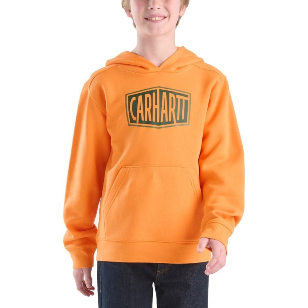 image:imageCarhartt Kids CA6775 Long Sleeve Graphic Sweatshirt BoysOrange Peel