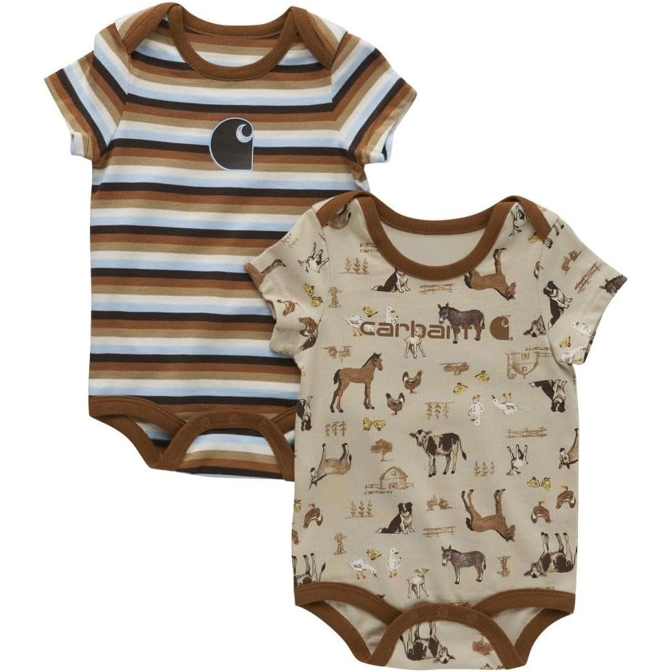 image:imageCarhartt Kids CG8960 ShortSleeve Fishing Bodysuit Set BoysSand