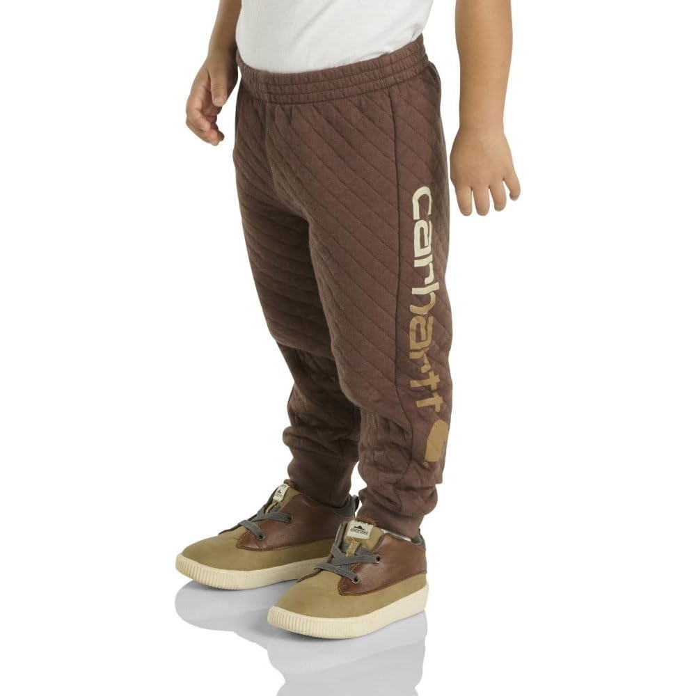 image:imageCarhartt Kids CK8449 Quilted Jersey Logo Sweatpant BoysBrown