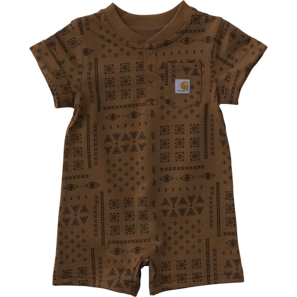 image:imageCarhartt Kids CM5419 ShortSleeve French Terry Romper UnisexCarhartt Brown