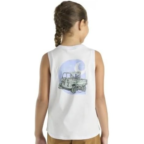 image:imageCarhartt Little Girls Sleeveless Shirt  Pastel Lavendar Purple  Logo UTV  Youth Little Girls Small 8