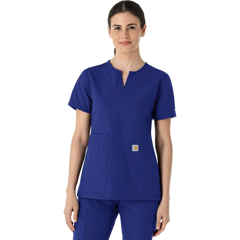 image:imageCarhartt Scrubs C12213 Womens Force Modern Fit Notch Neck Tunic TopGalaxy Blue