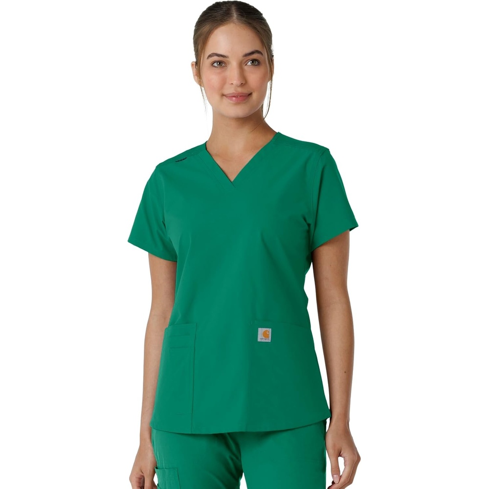 image:imageCarhartt Scrubs C12313 Womens Force Essentials Modern Fit VNeck TopHunter