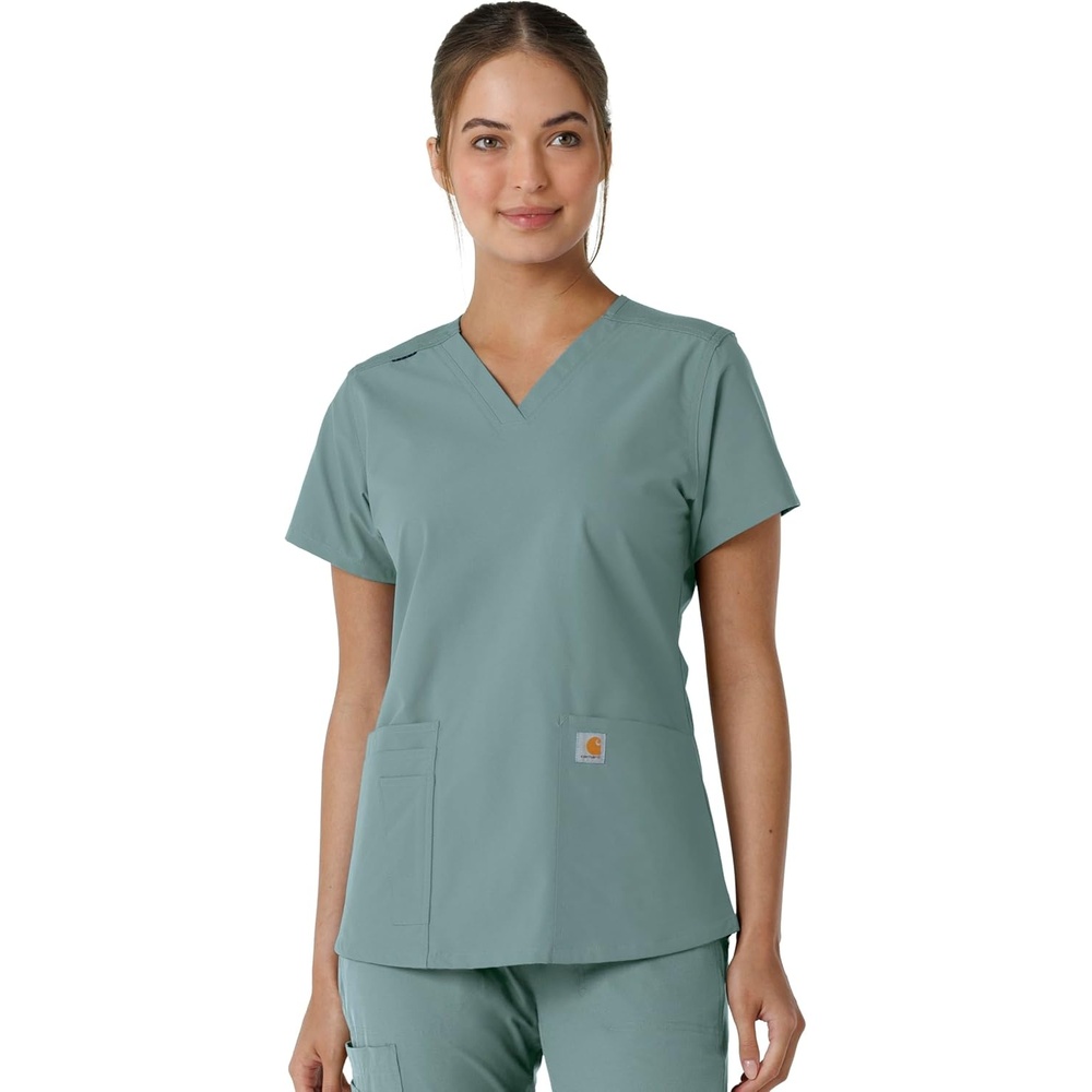 image:imageCarhartt Scrubs C12313 Womens Force Essentials Modern Fit VNeck TopSummer Blue