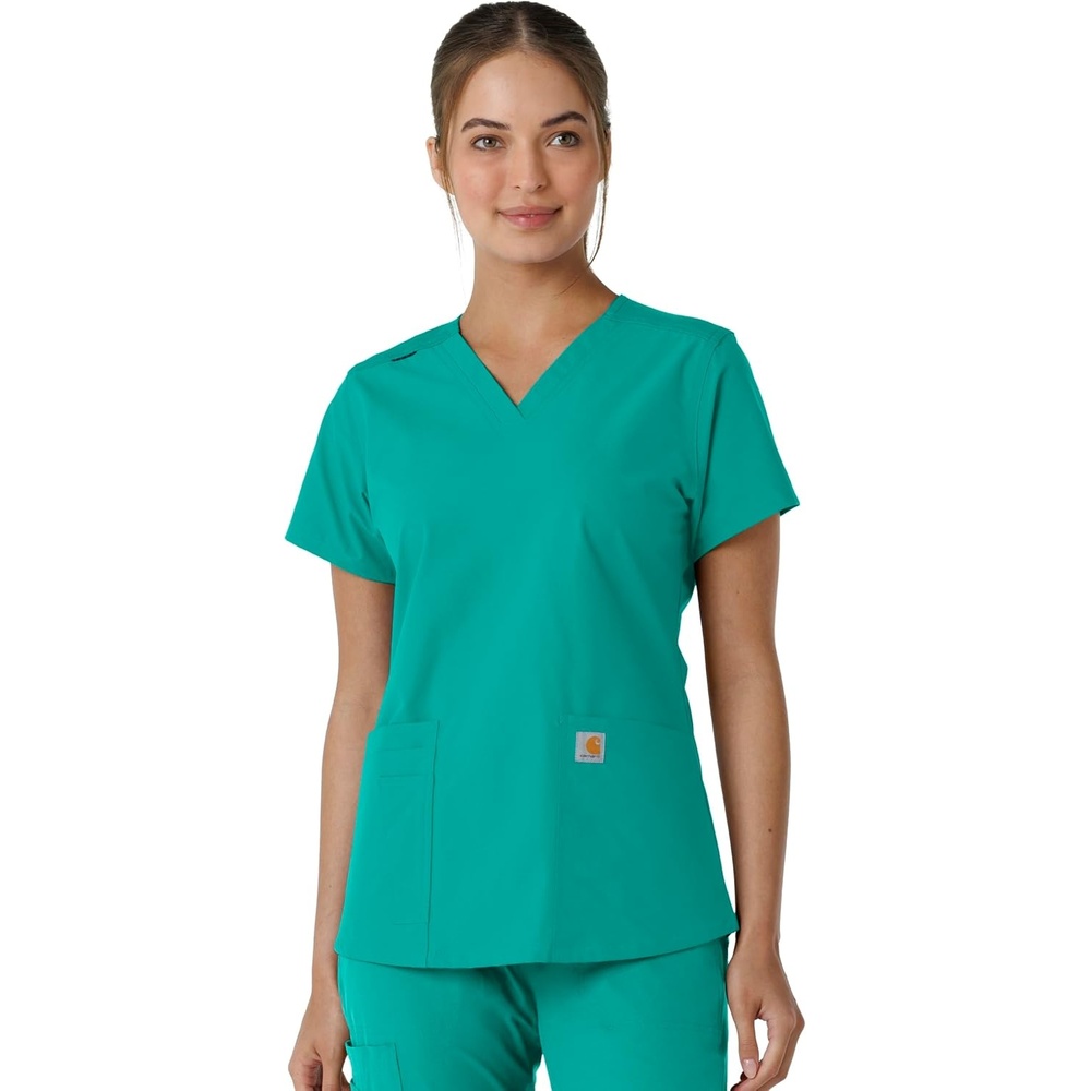 image:imageCarhartt Scrubs C12313 Womens Force Essentials Modern Fit VNeck TopTeal