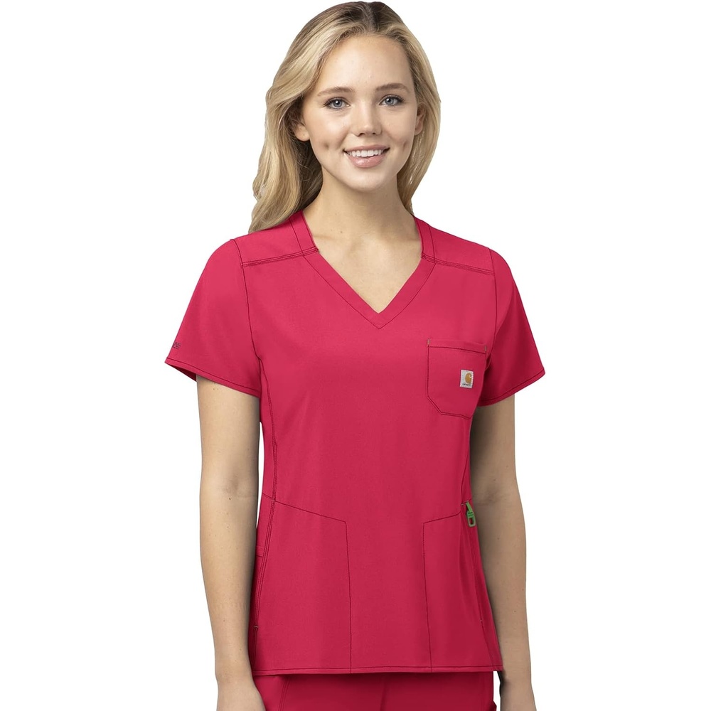 image:imageCarhartt Scrubs C12610 Womens Force CrossFlex Modern Fit Chest PockeAzalea