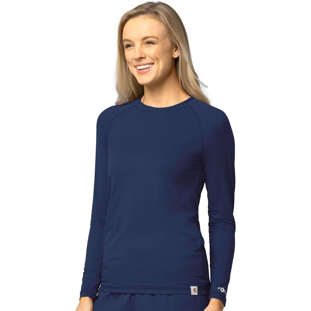 image:imageCarhartt Scrubs C31002 Womens Force Modern Fit Long Sleeve TeeNavy