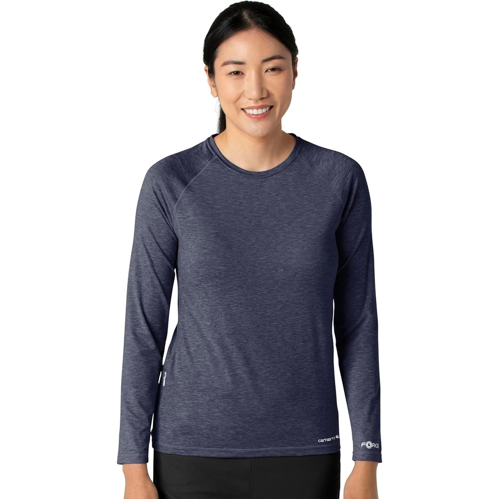 image:imageCarhartt Scrubs C31002 Womens Force Modern Fit Long Sleeve TeeNavy Heather