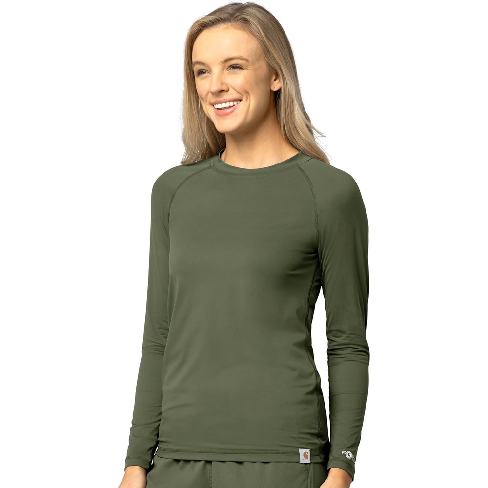 image:imageCarhartt Scrubs C31002 Womens Force Modern Fit Long Sleeve TeeOlive
