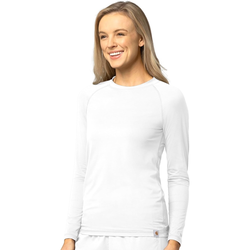 image:imageCarhartt Scrubs C31002 Womens Force Modern Fit Long Sleeve TeeWhite