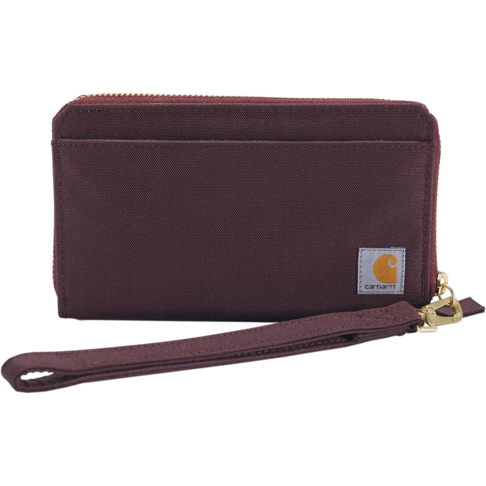 image:imageCarhartt Womens B0000246 Womens Nylon Duck LayFlat Clutch WalletNylon Duck LayFlat Clutch Deep Wine