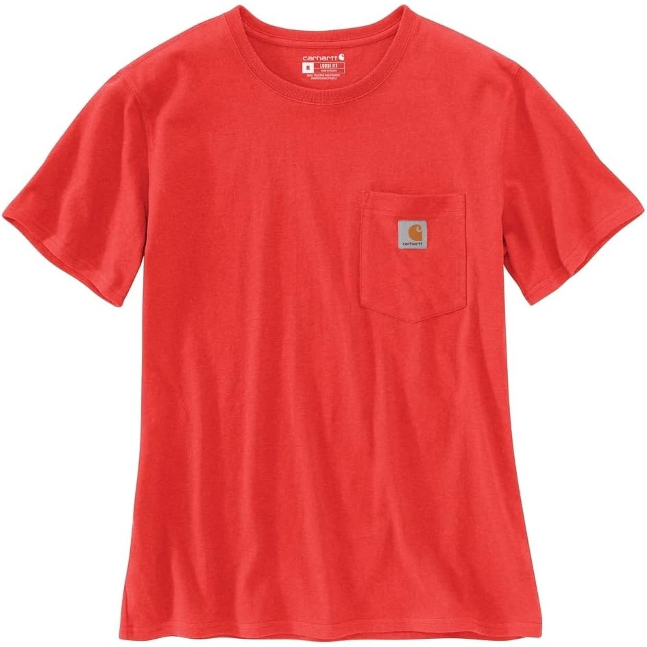 image:imageCarhartt Womens Loose Fit Heavyweight ShortSleeve Pocket TShirt CloseoutCurrant Heather