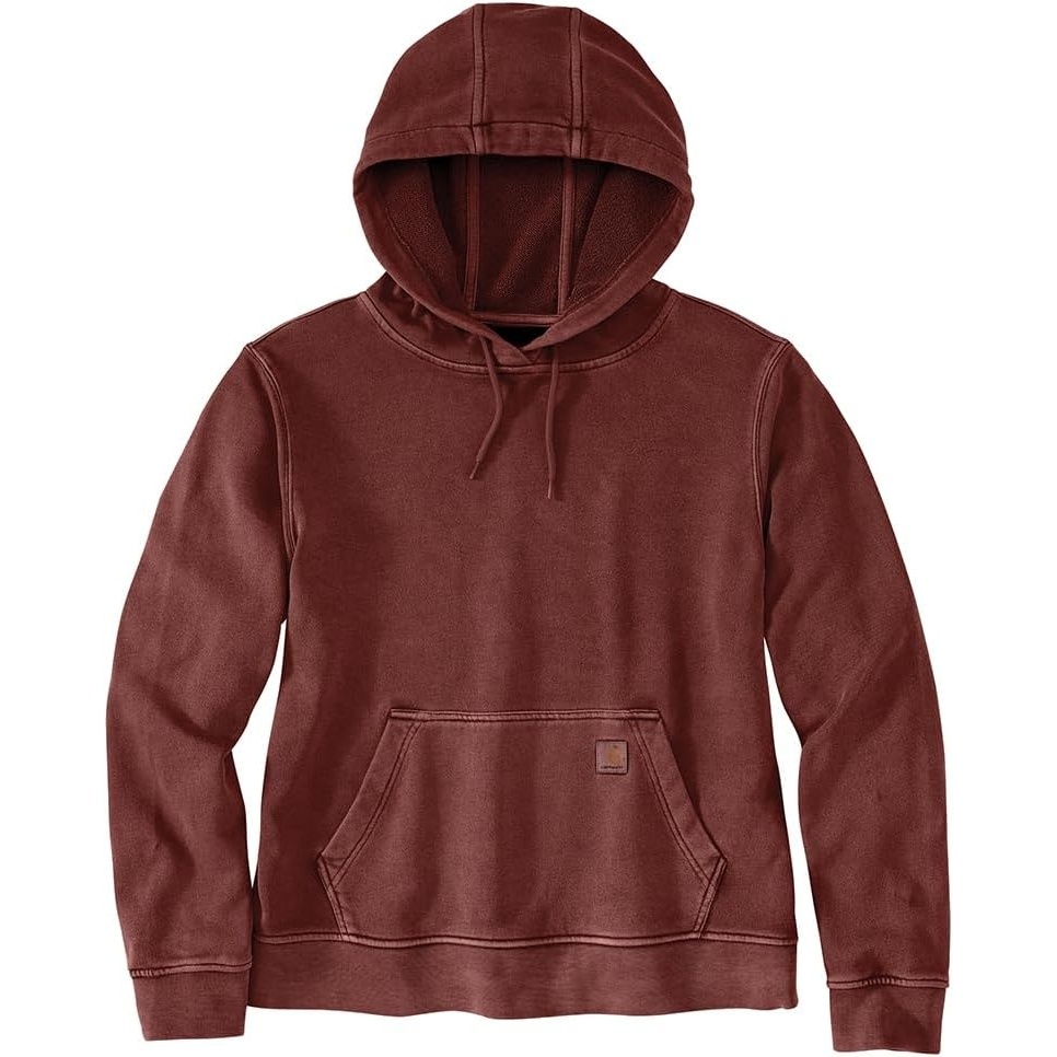 image:imageCarhartt Womens Relaxed Fit Midweight Garment Dye French Terry Hooded SweatshirtDark Spice Red