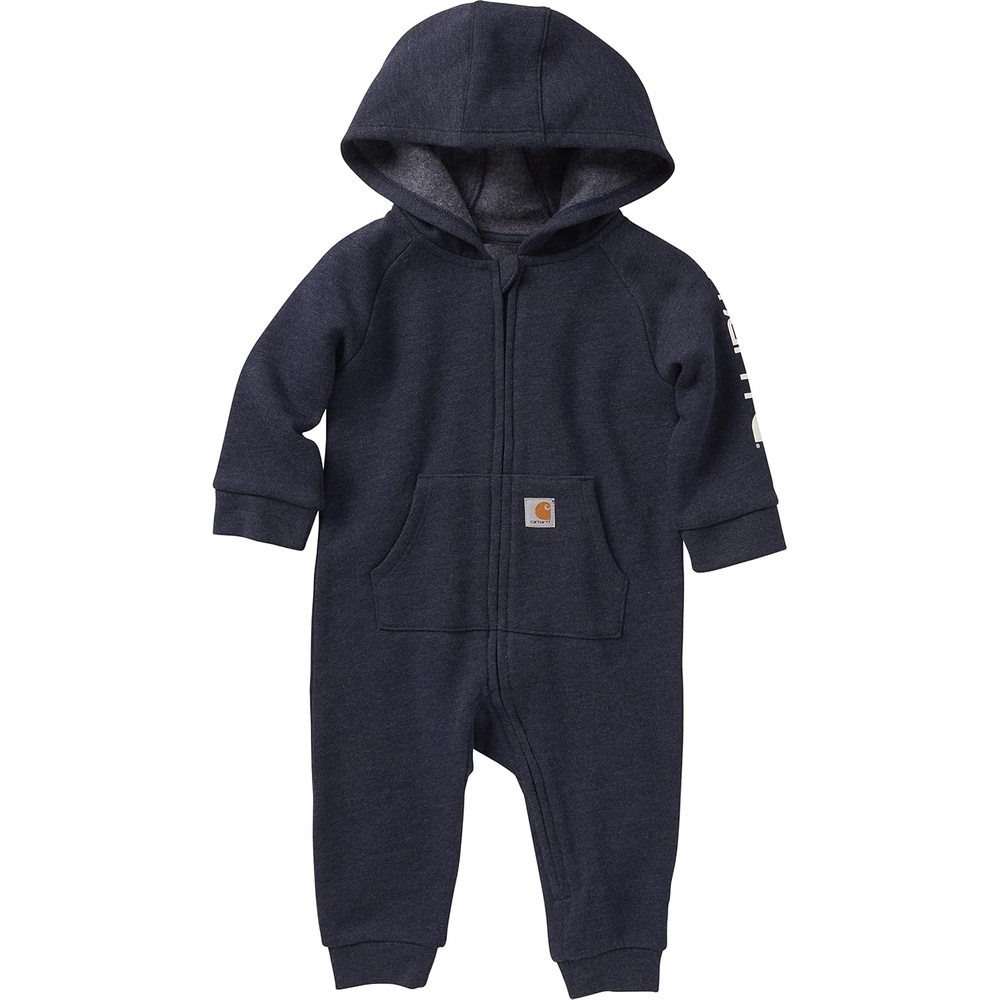 image:imageCarhartt babyboys Longsleeve Hooded Zipup Footless Jumpsuit Onepiece HoodieNavy Blazer Heather