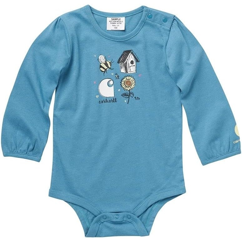 image:imageCarhartt babygirls Knit Long Sleeve Henleyneck BodysuitLarkspur