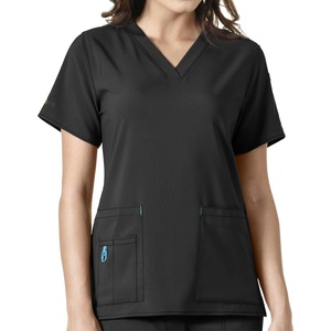Carhartt Cross-Flex Scrubs for Women, V-Neck Scrub Tops(Black)