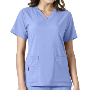 Carhartt Cross-Flex Scrubs for Women, V-Neck Scrub Tops(Ceil Blue)
