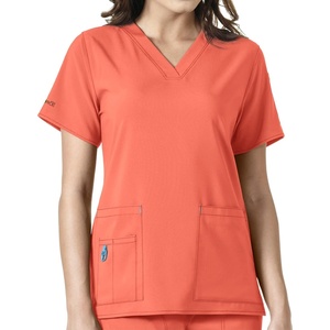 Carhartt Cross-Flex Scrubs for Women, V-Neck Scrub Tops(Coral)