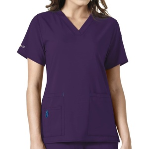 Carhartt Cross-Flex Scrubs for Women, V-Neck Scrub Tops(Eggplant)