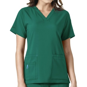 Carhartt Cross-Flex Scrubs for Women, V-Neck Scrub Tops(Hunter)